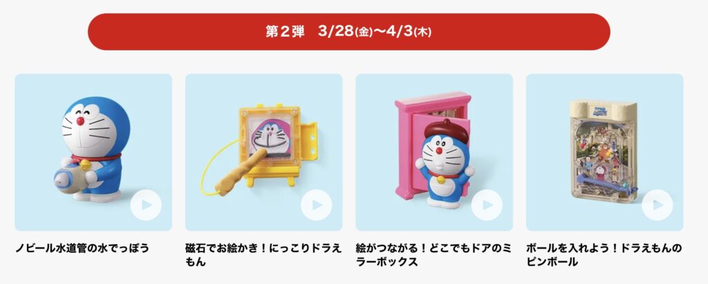 マクドナルドハッピーセットドラえもん