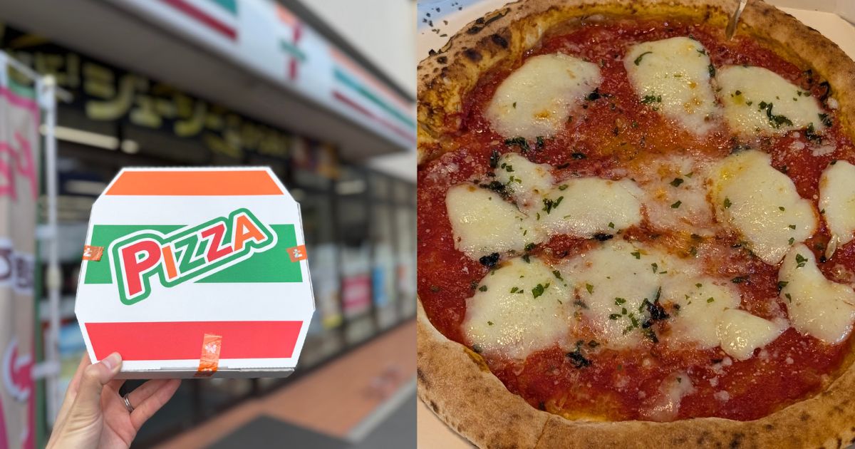 セブンイレブンお店で焼いたピザ