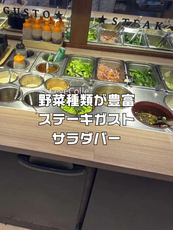 野菜種類が豊富なステーキガストのサラダバー