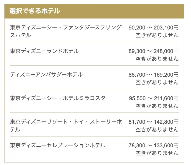 バケーションパッケージ後悔