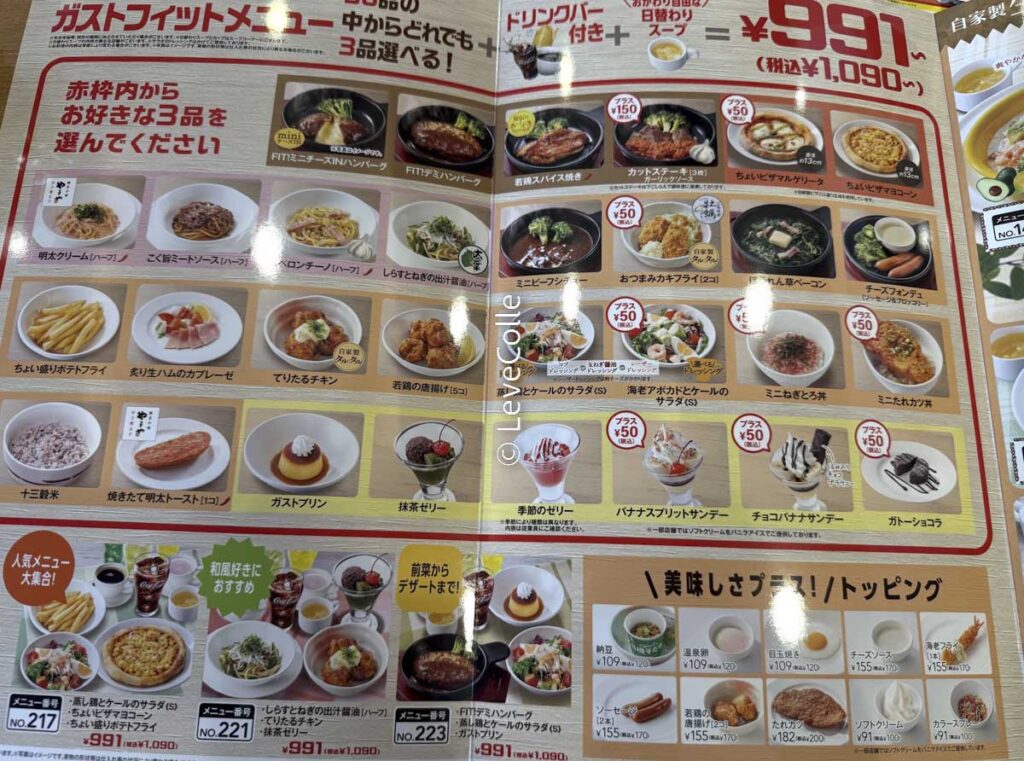 ガストフィットメニュー