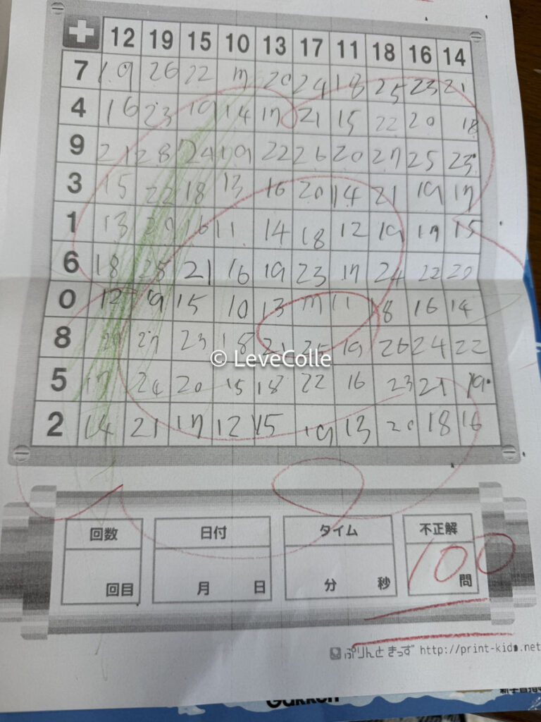 百ます計算もやるよ