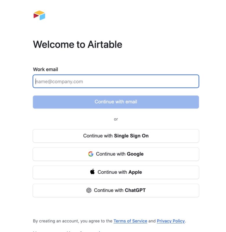 Airtable無料アカウント