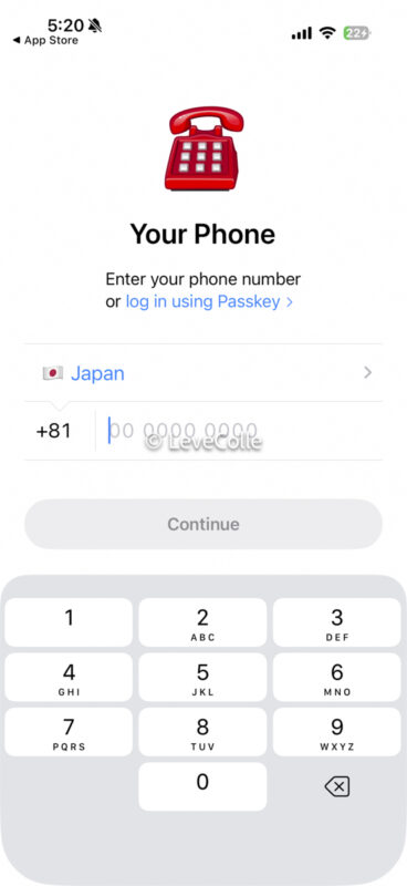 Telegramインストール電話番号認証
